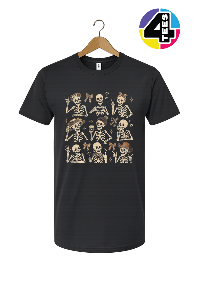 Spooky-Cute Skeleton Squad Tee