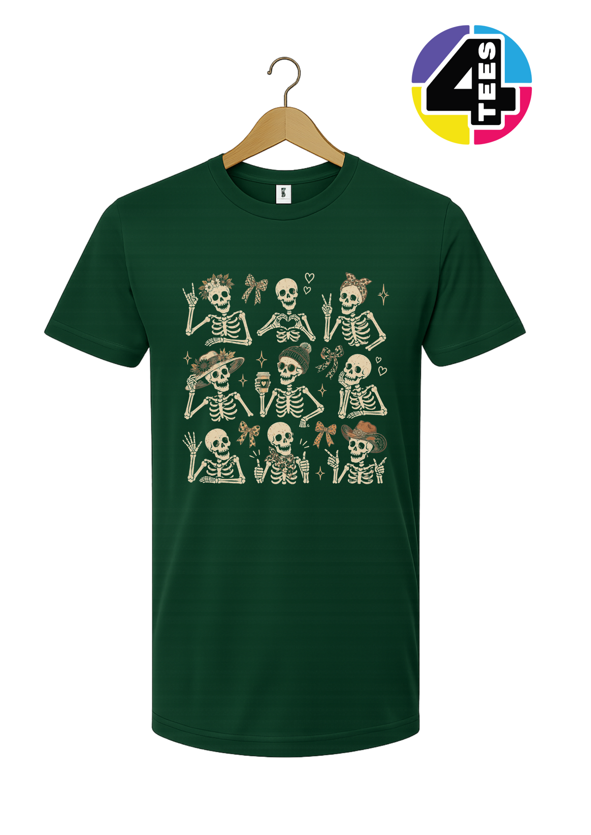 Spooky-Cute Skeleton Squad Tee
