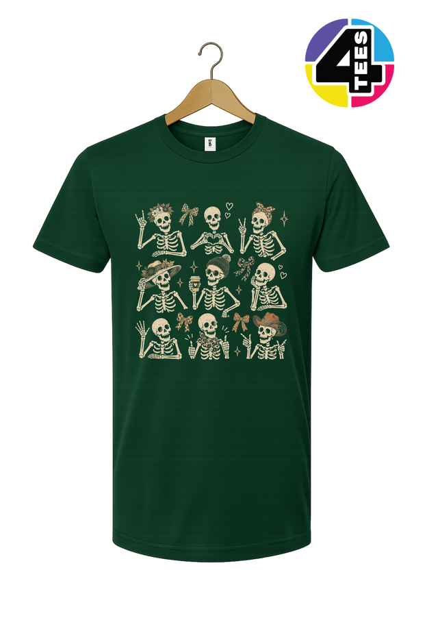 Spooky-Cute Skeleton Squad Tee