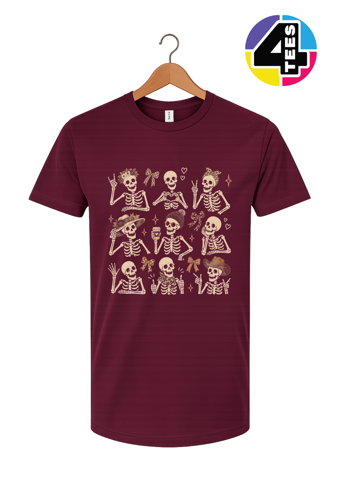 Spooky-Cute Skeleton Squad Tee