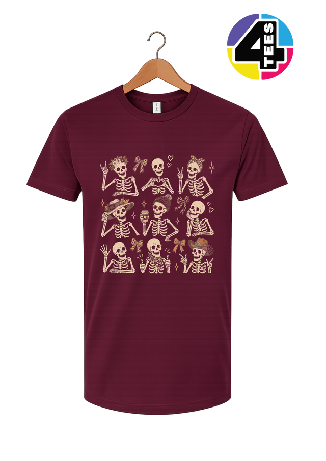 Spooky-Cute Skeleton Squad Tee