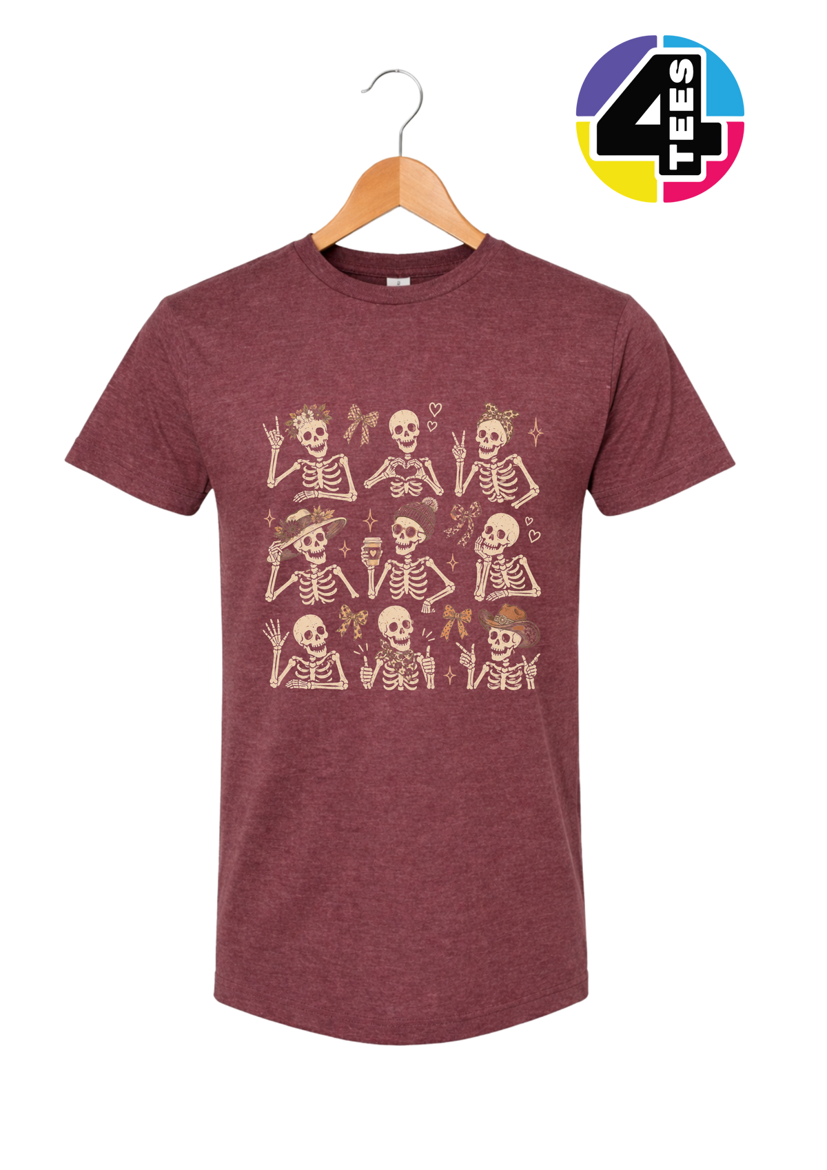 Spooky-Cute Skeleton Squad Tee