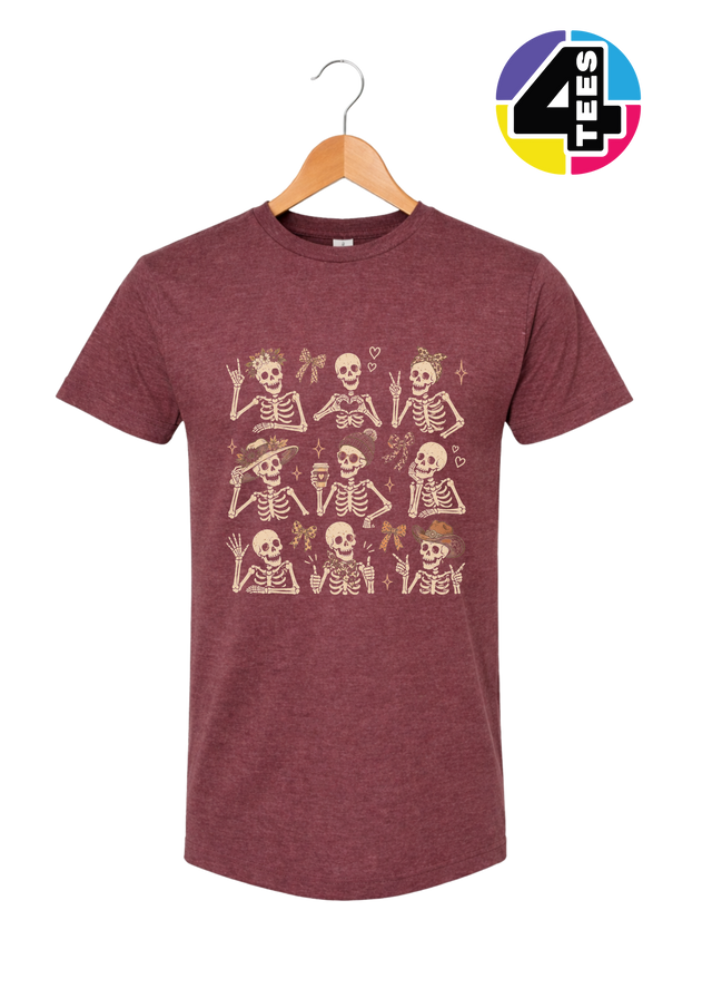 Spooky-Cute Skeleton Squad Tee