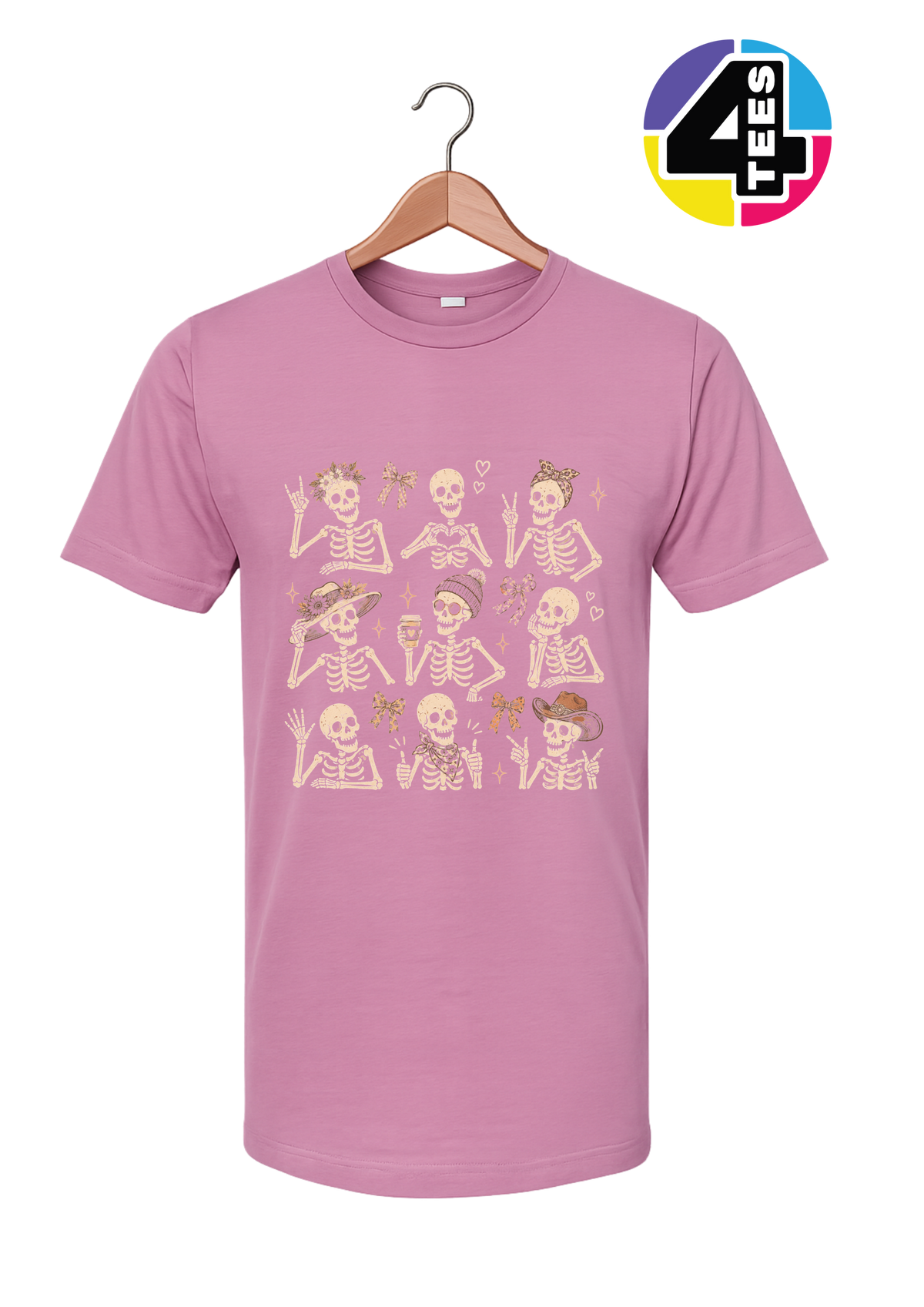 Spooky-Cute Skeleton Squad Tee