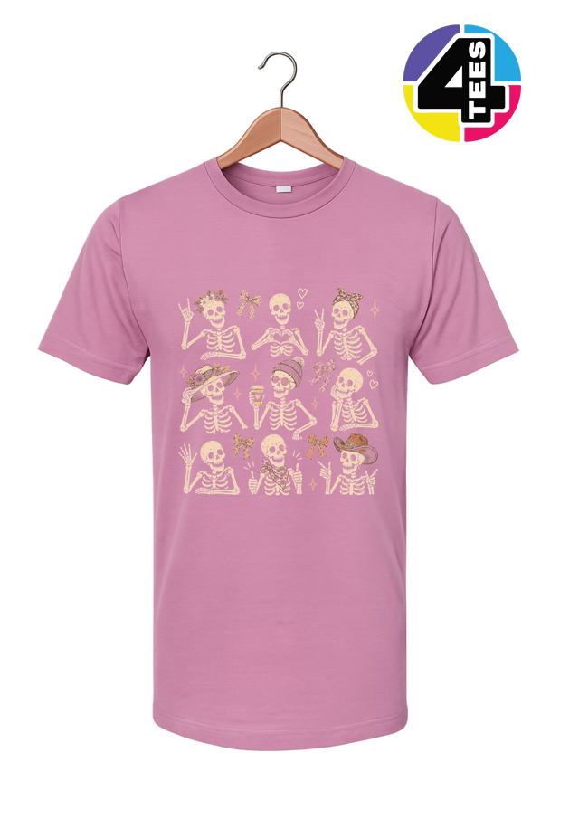 Spooky-Cute Skeleton Squad Tee