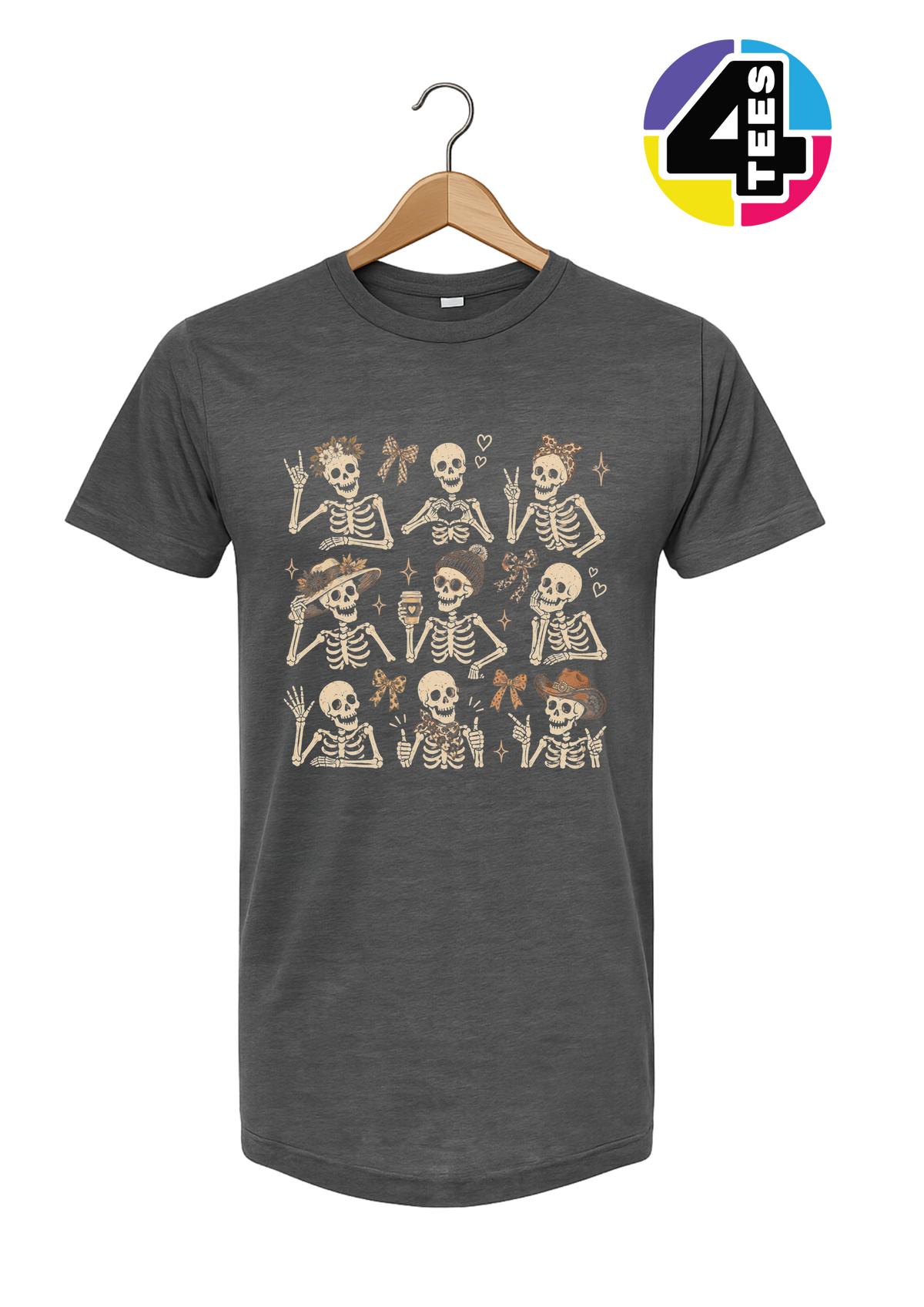 Spooky-Cute Skeleton Squad Tee