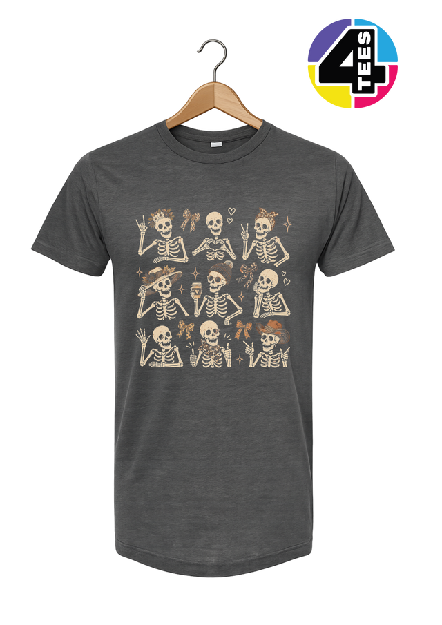 Spooky-Cute Skeleton Squad Tee