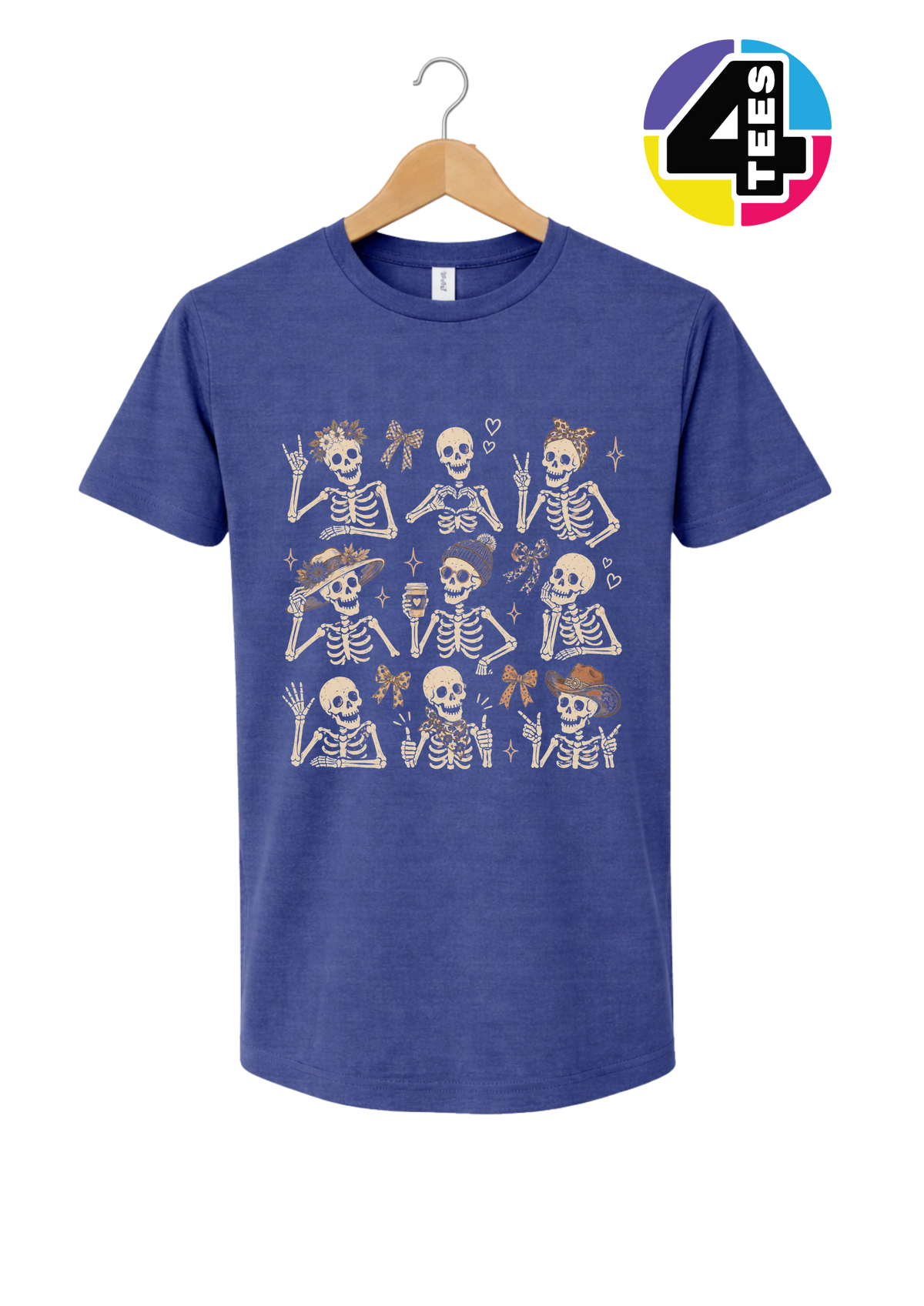 Spooky-Cute Skeleton Squad Tee