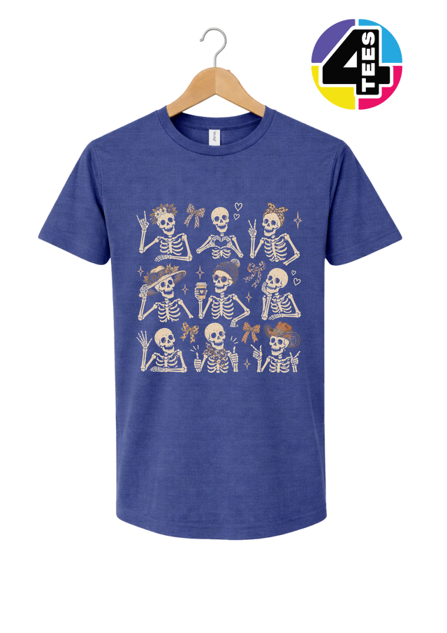 Spooky-Cute Skeleton Squad Tee