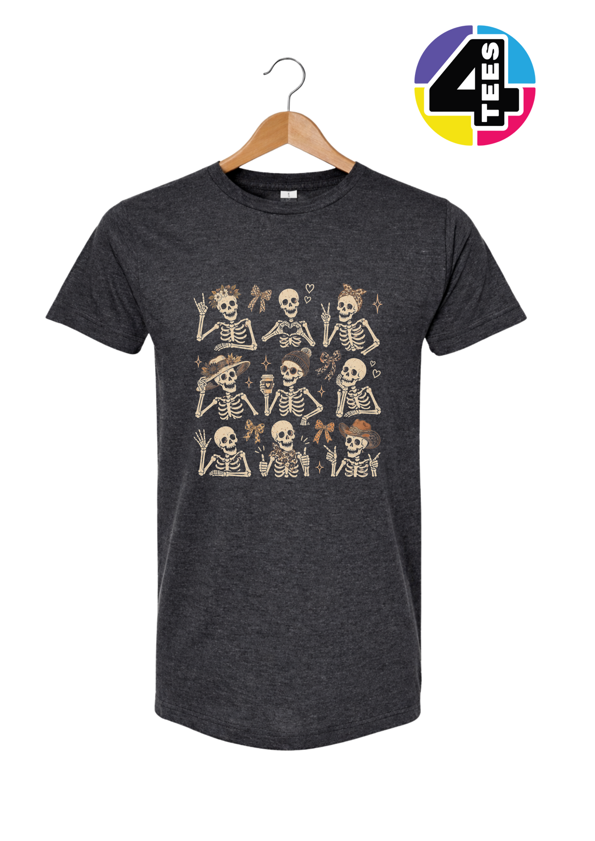 Spooky-Cute Skeleton Squad Tee