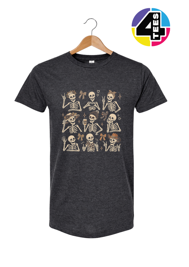 Spooky-Cute Skeleton Squad Tee