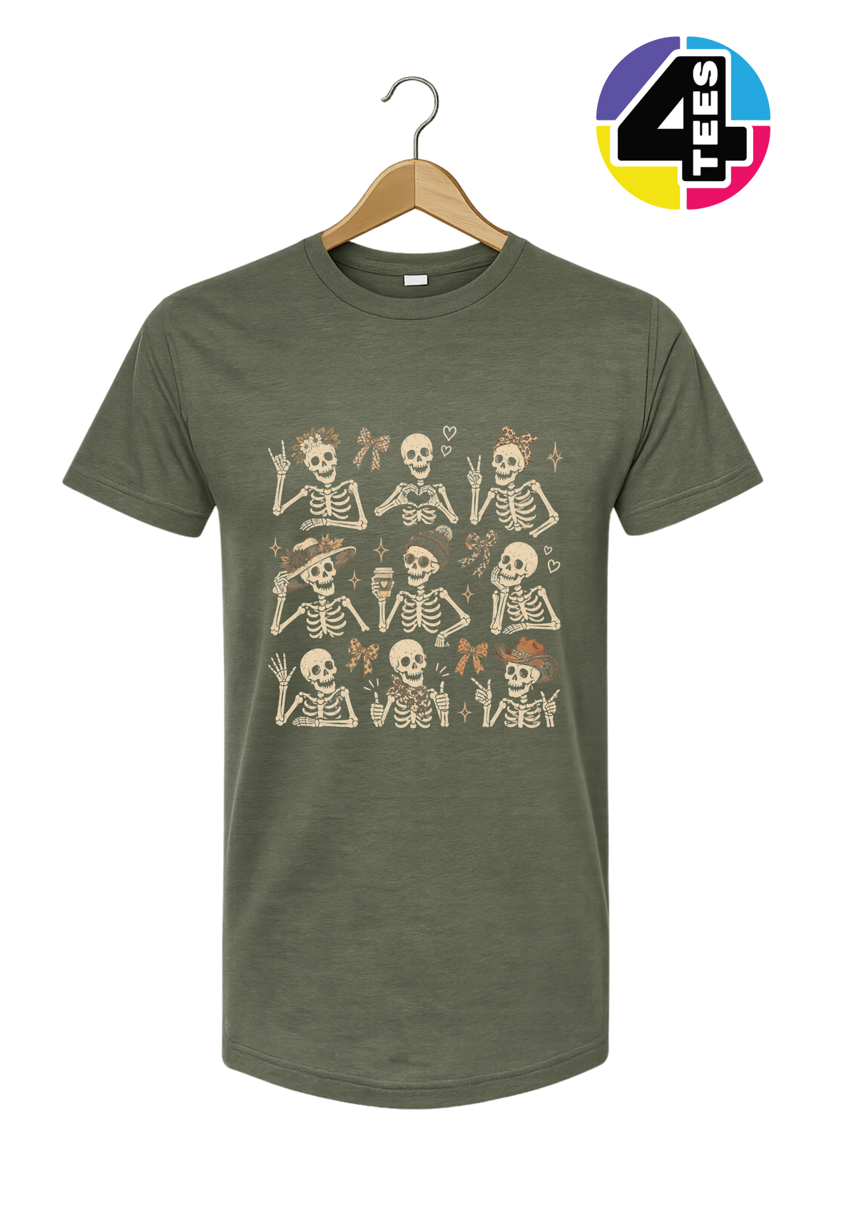 Spooky-Cute Skeleton Squad Tee