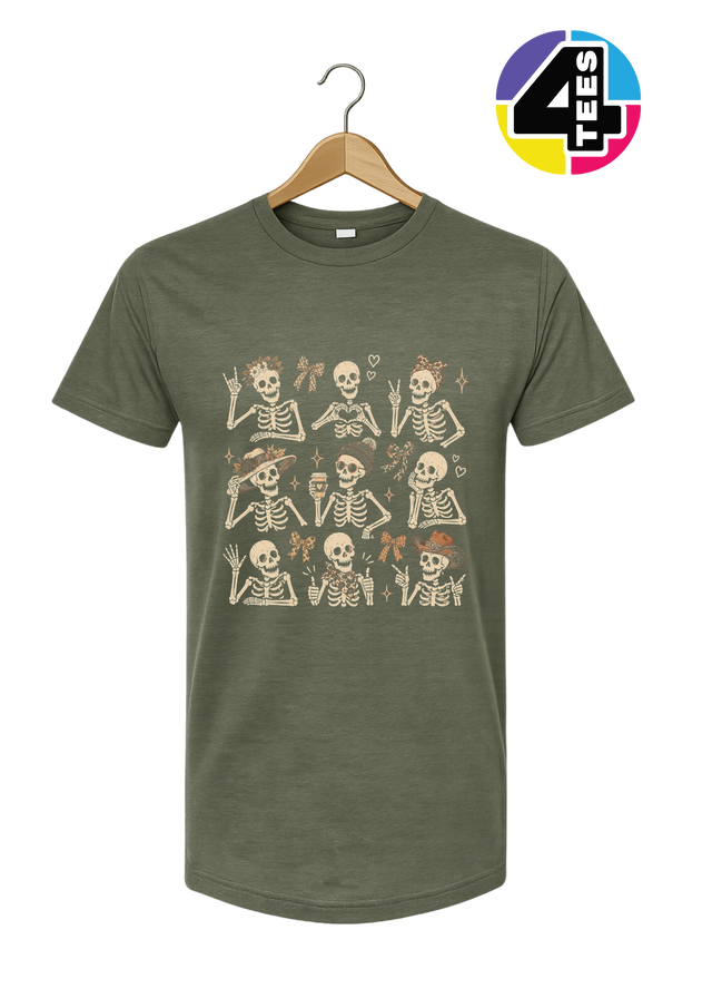 Spooky-Cute Skeleton Squad Tee