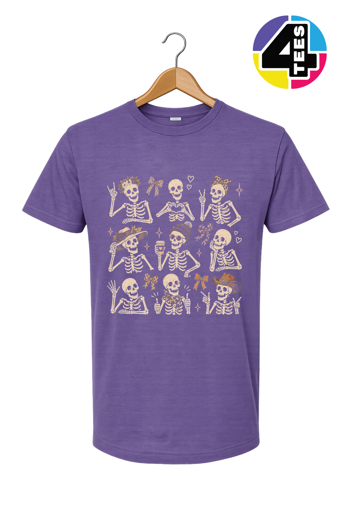 Spooky-Cute Skeleton Squad Tee