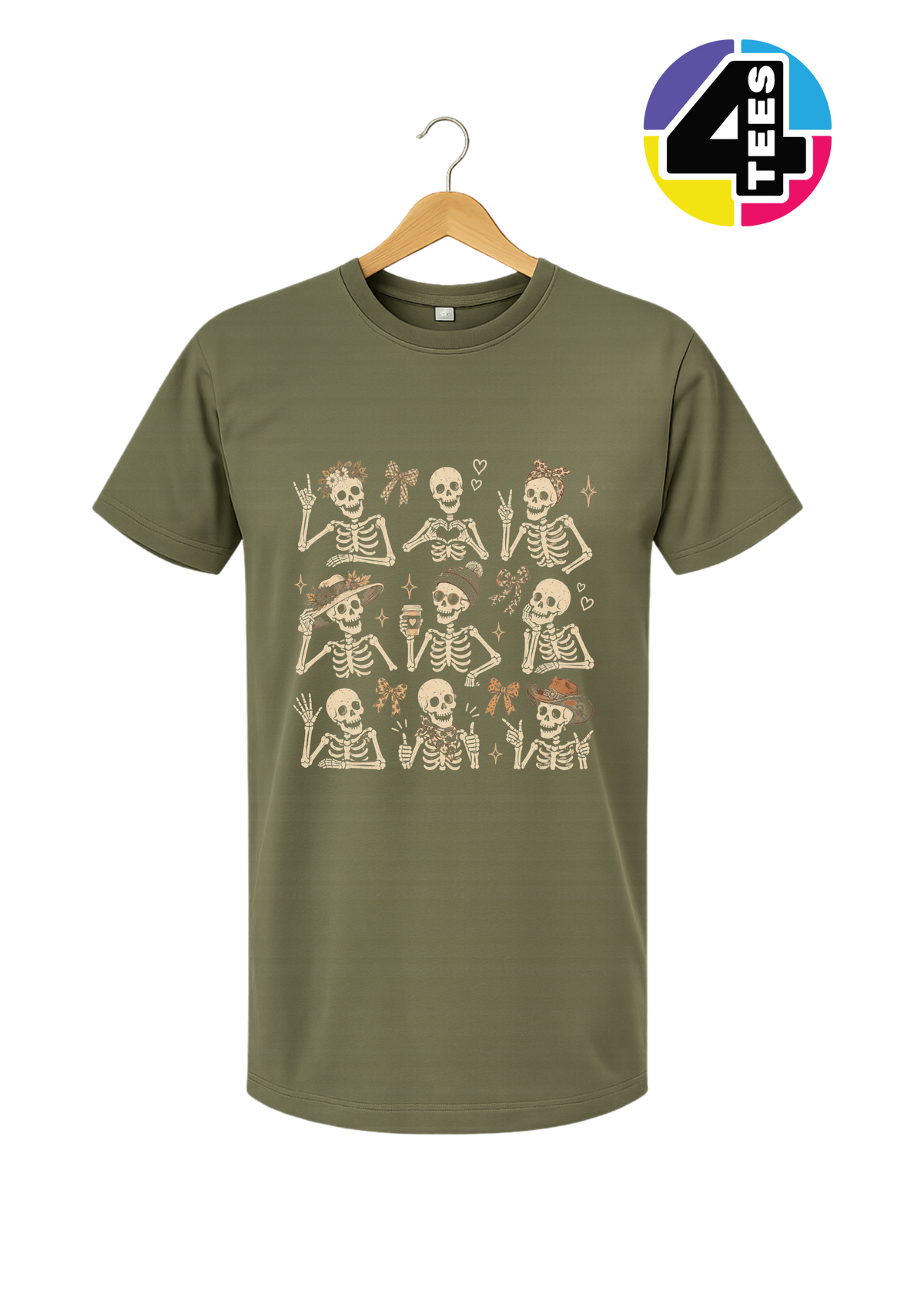 Spooky-Cute Skeleton Squad Tee