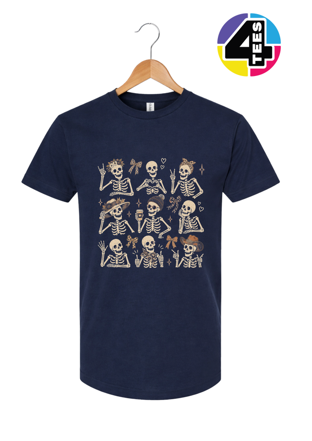 Spooky-Cute Skeleton Squad Tee