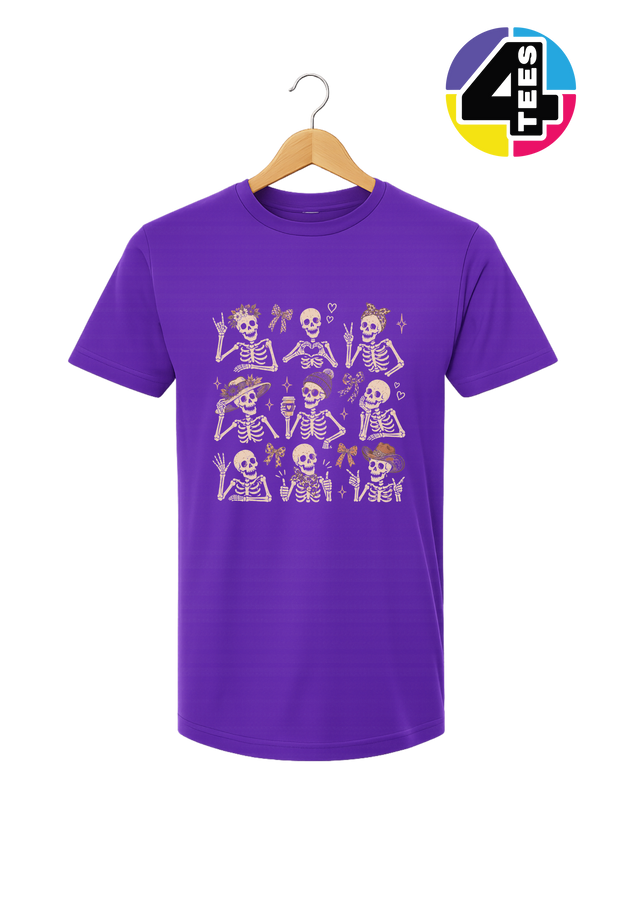 Spooky-Cute Skeleton Squad Tee