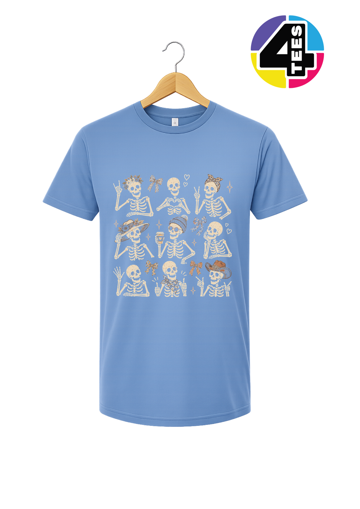 Spooky-Cute Skeleton Squad Tee