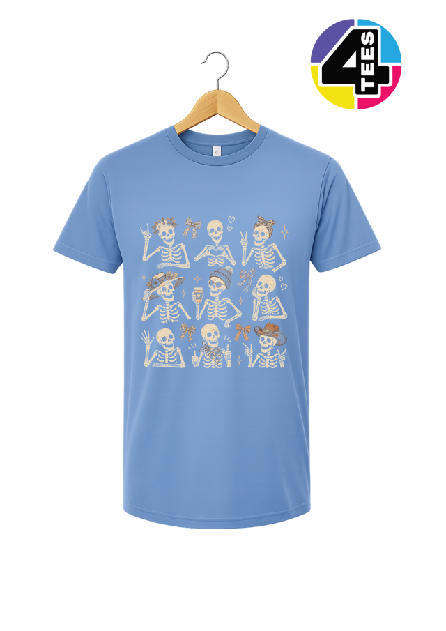 Spooky-Cute Skeleton Squad Tee
