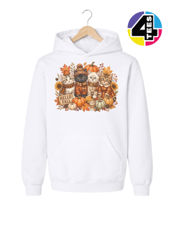 Hello Fall Kittens Youth Hoodie