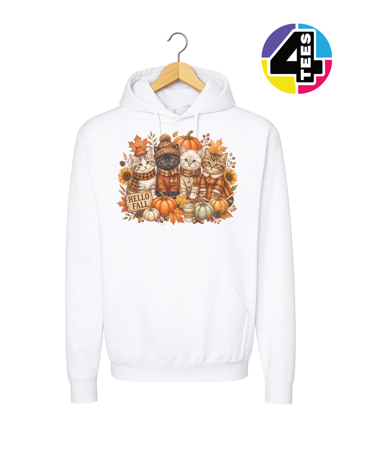 Hello Fall Kittens Hoodie