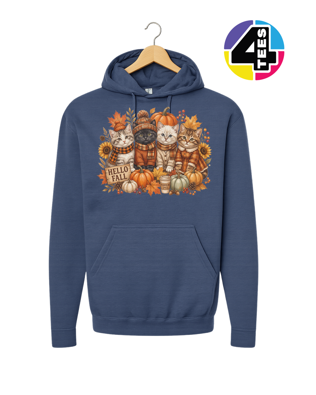 Hello Fall Kittens Hoodie