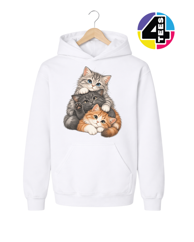 Purrfectly Piled-Up Kittens Youth Hoodie