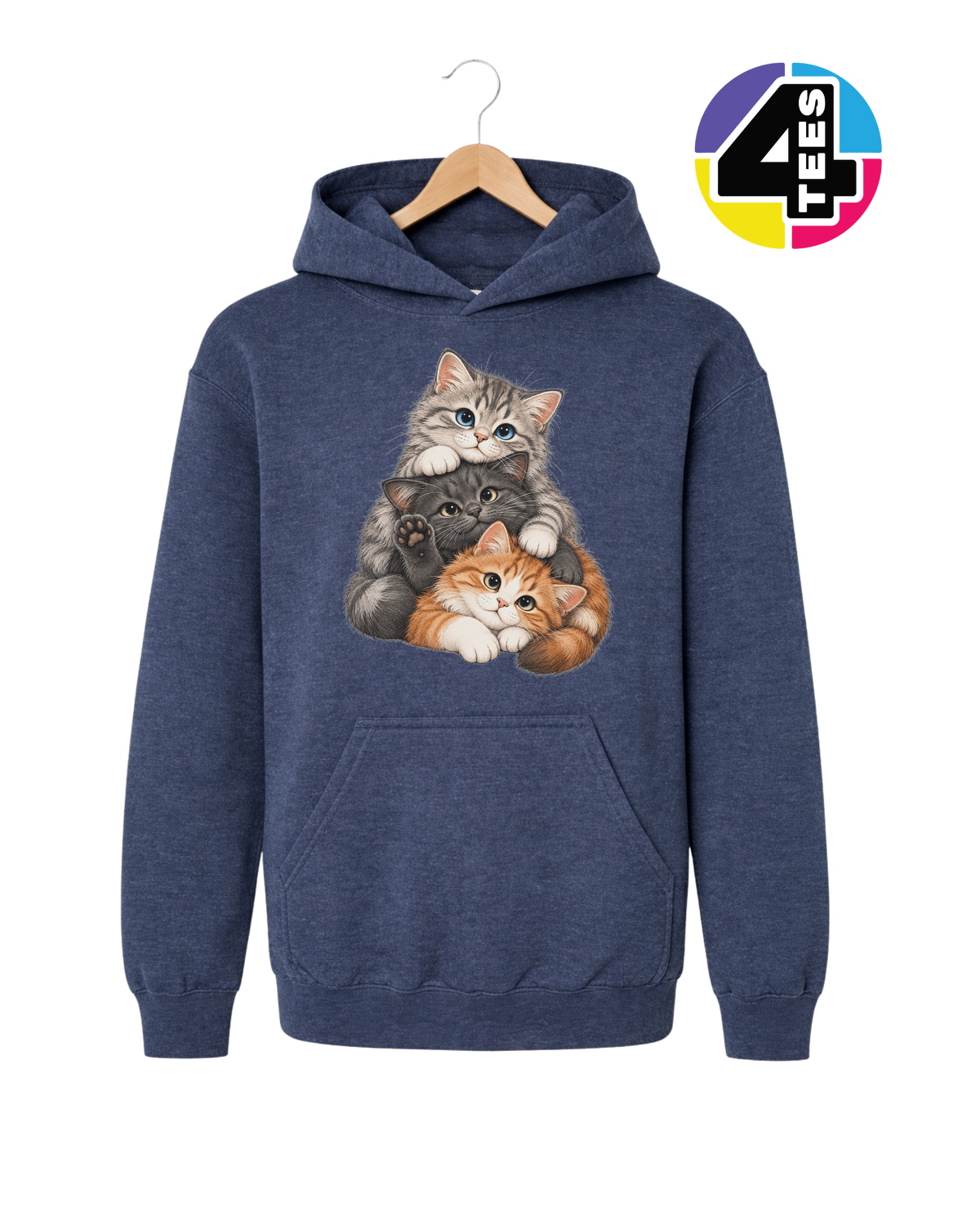 Purrfectly Piled-Up Kittens Youth Hoodie