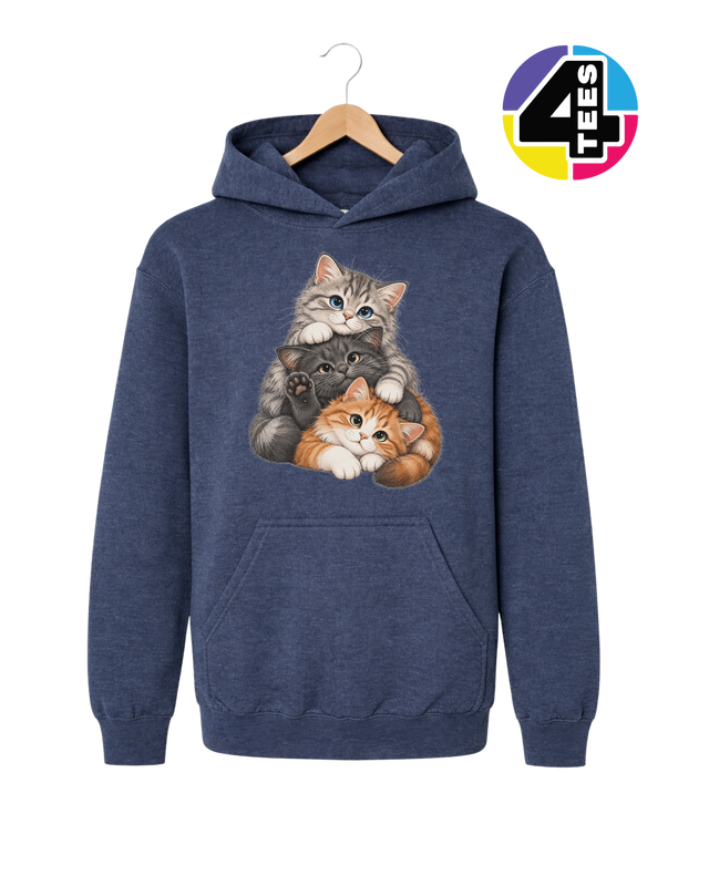 Purrfectly Piled-Up Kittens Youth Hoodie
