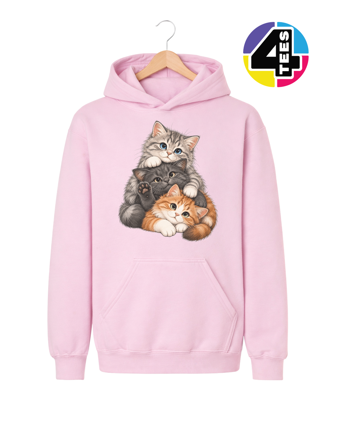 Purrfectly Piled-Up Kittens Youth Hoodie