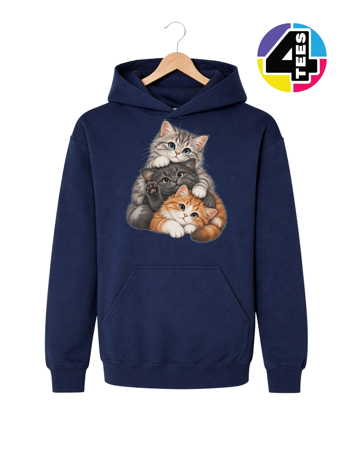 Purrfectly Piled-Up Kittens Youth Hoodie