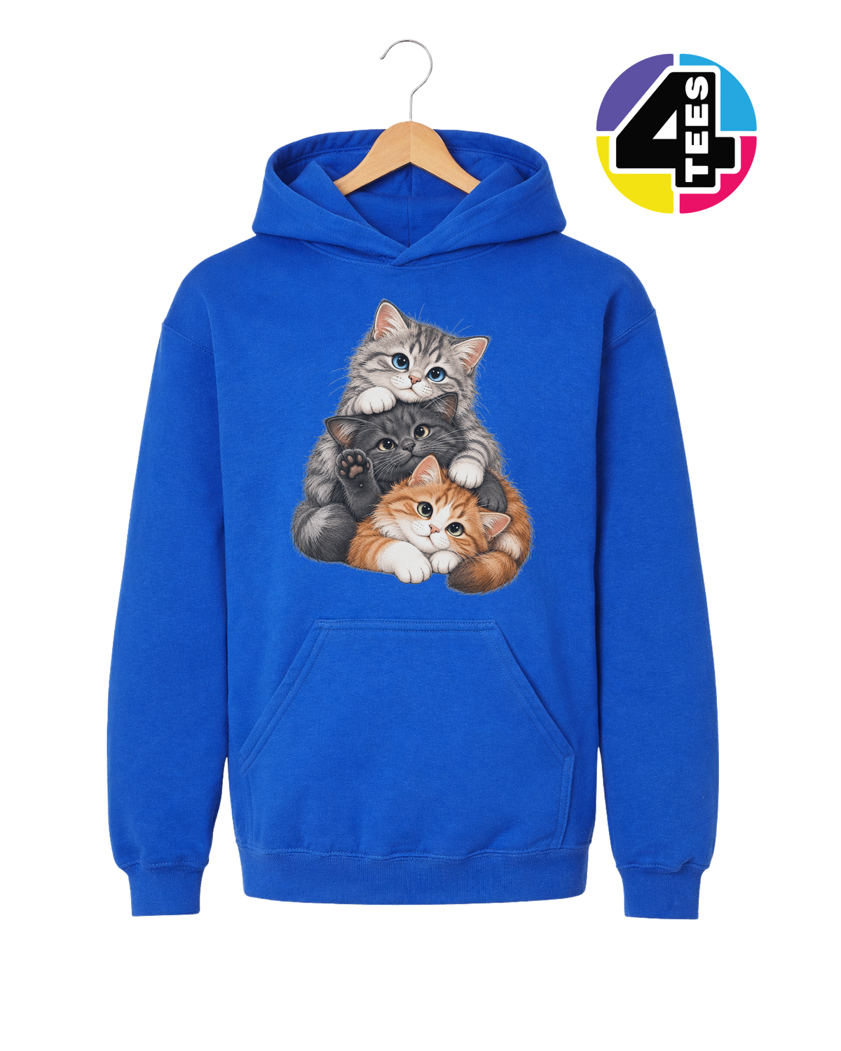 Purrfectly Piled-Up Kittens Youth Hoodie