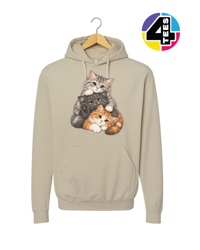 Purrfectly Piled-Up Kittens Hoodie