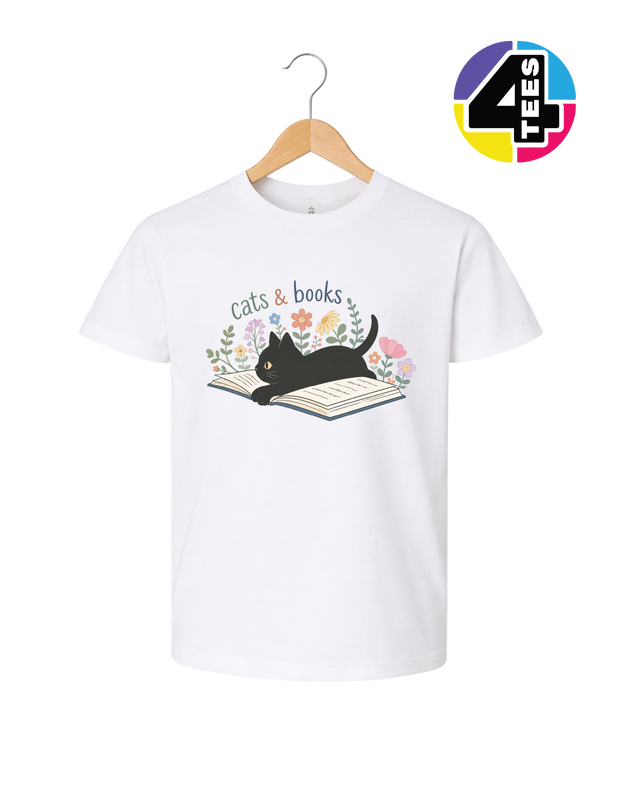 Cats & Books Youth Tee