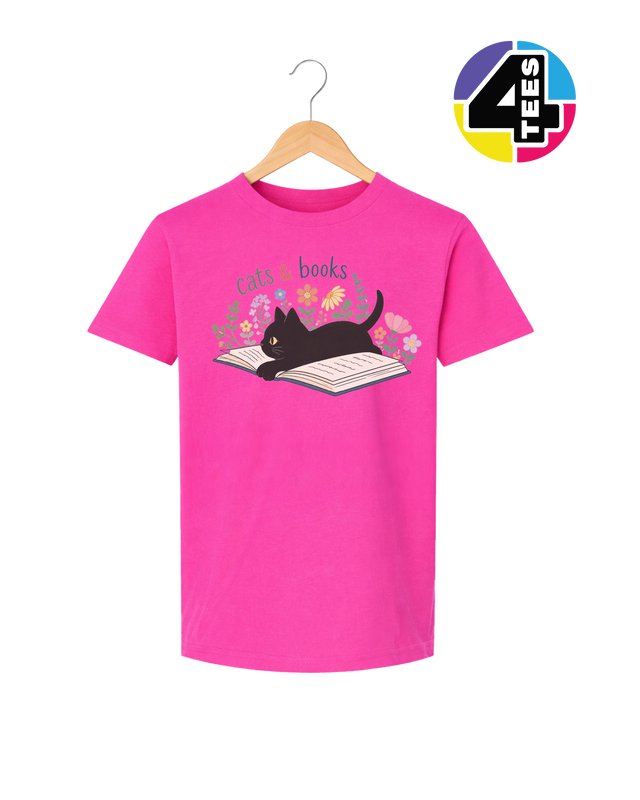 Cats & Books Youth Tee