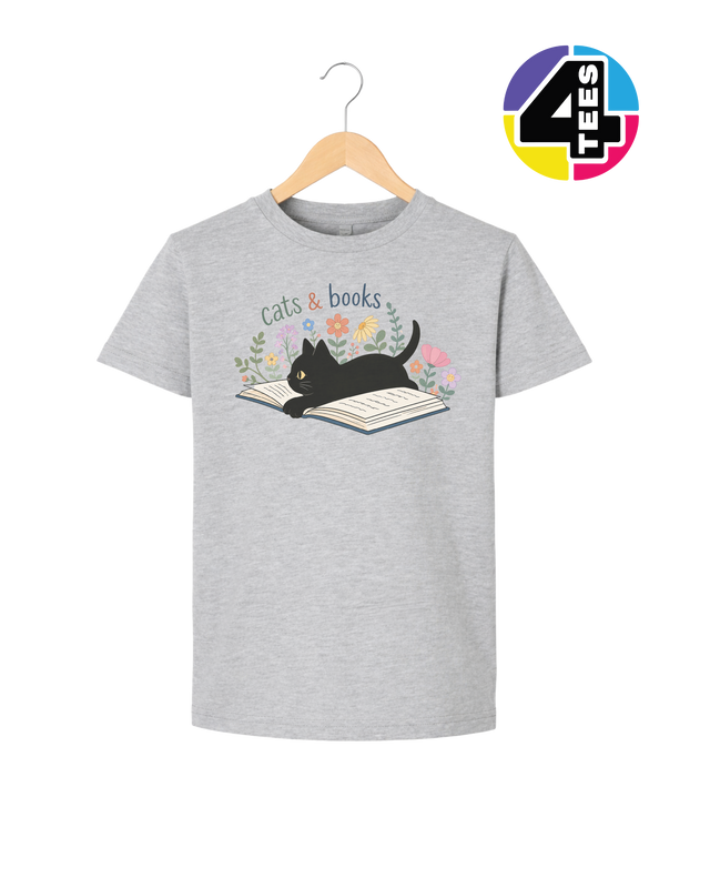 Cats & Books Youth Tee