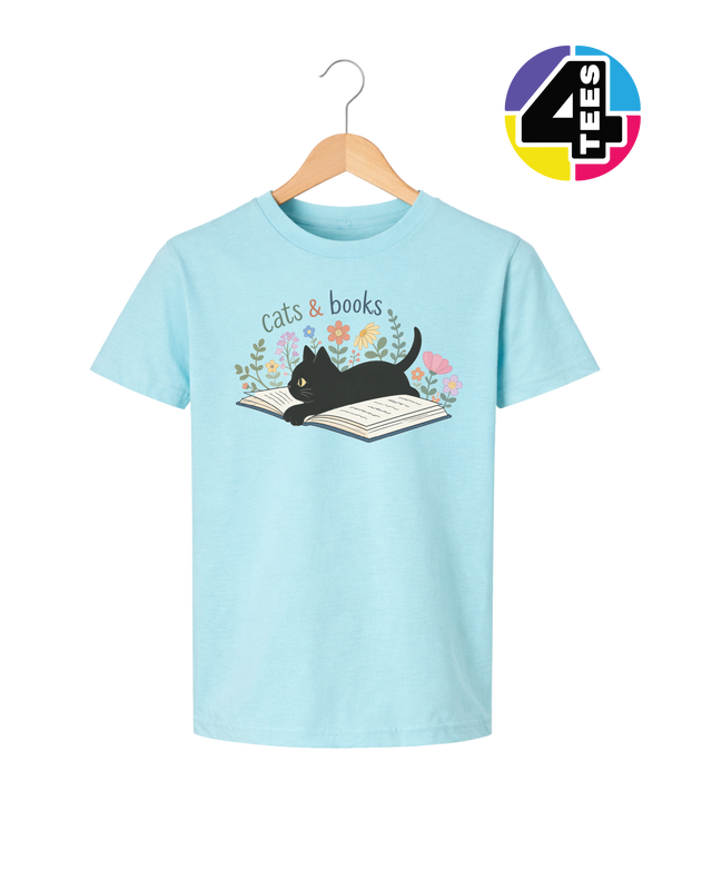 Cats & Books Youth Tee