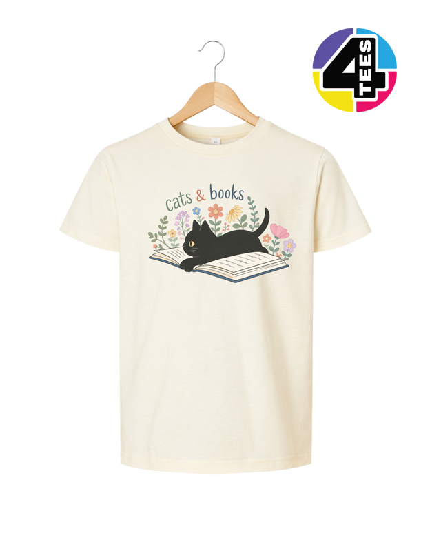 Cats & Books Youth Tee