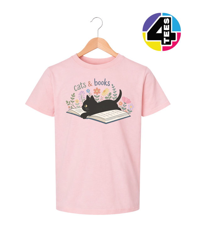 Cats & Books Youth Tee