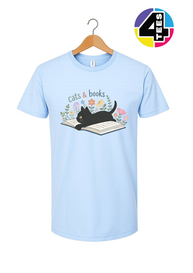 Cats & Books Tee