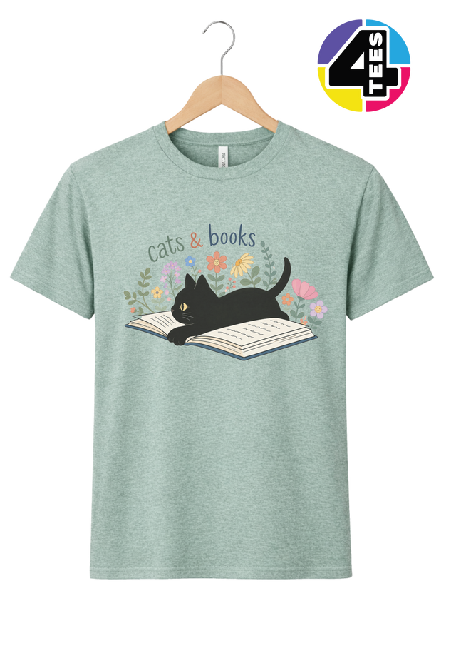 Cats & Books Tee