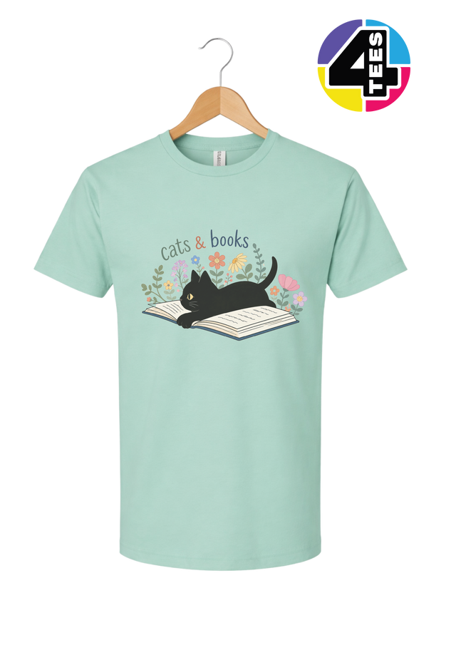 Cats & Books Tee