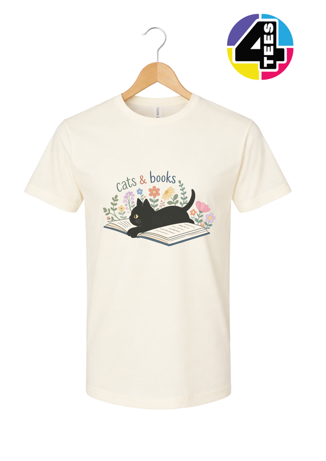 Cats & Books Tee