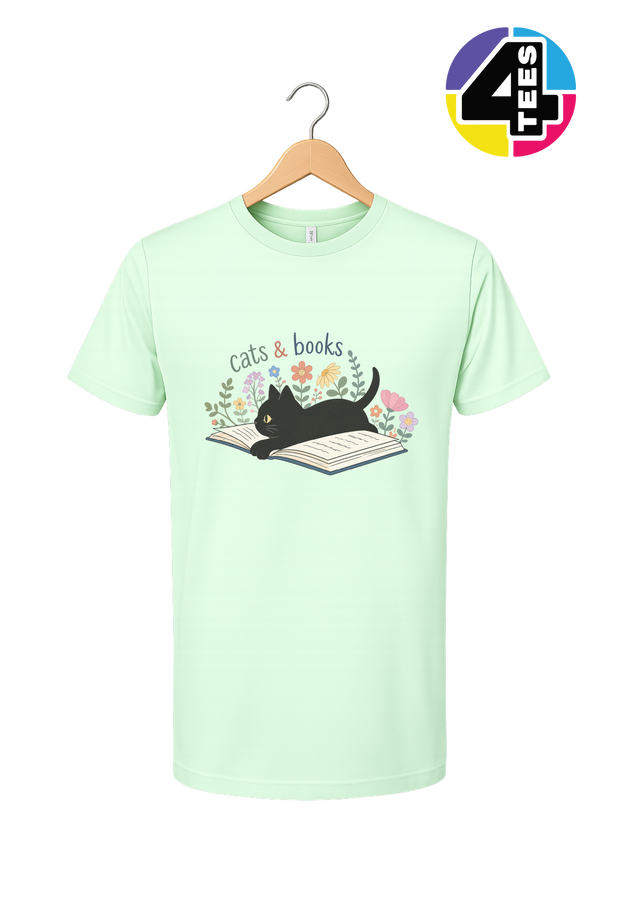 Cats & Books Tee