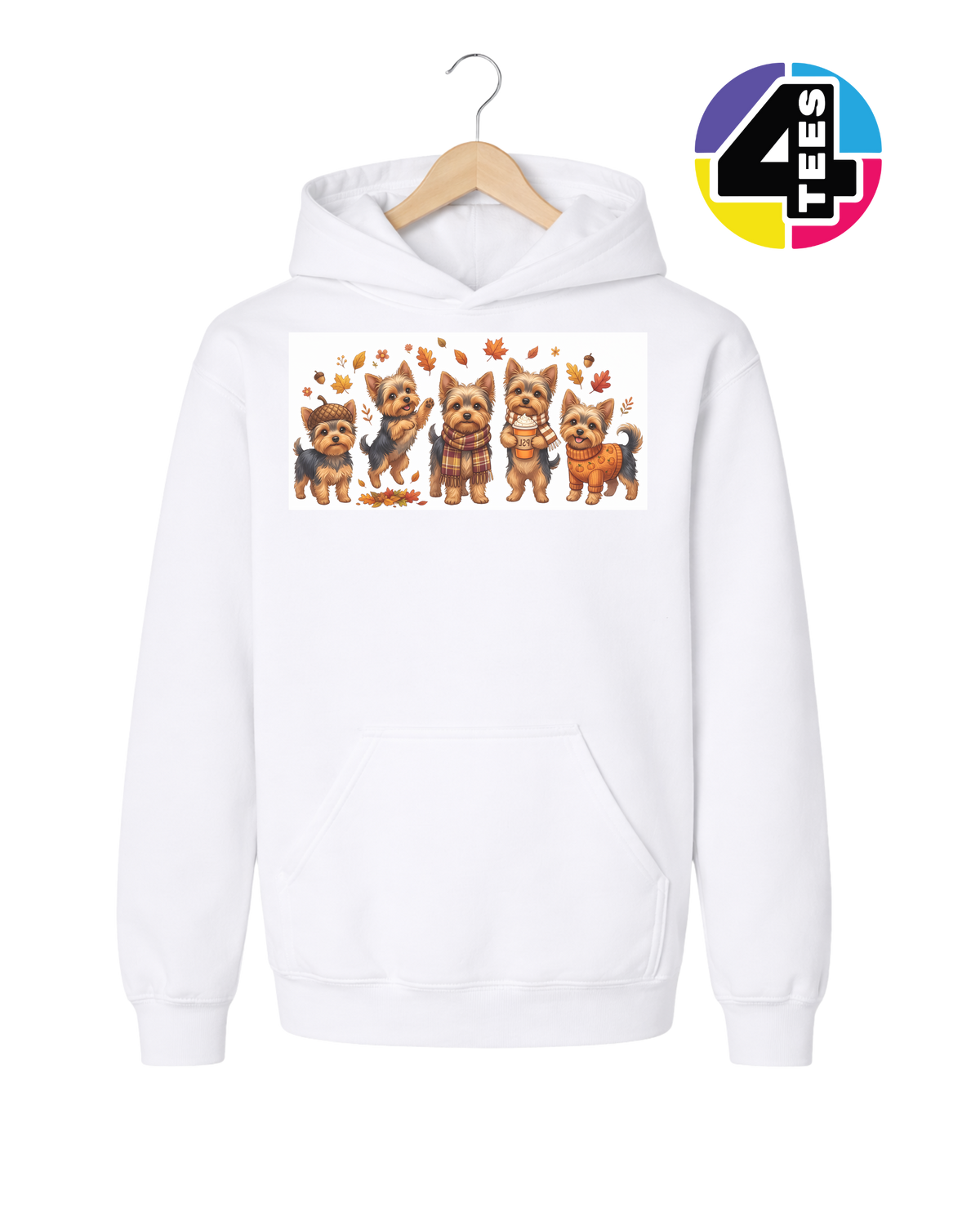 Yorkies & Pumpkin Spice Youth Hoodie