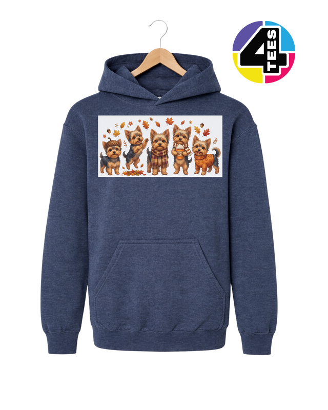 Yorkies & Pumpkin Spice Youth Hoodie