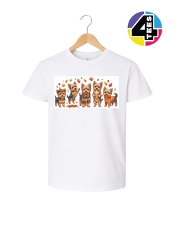 Yorkies & Pumpkin Spice Youth Tee