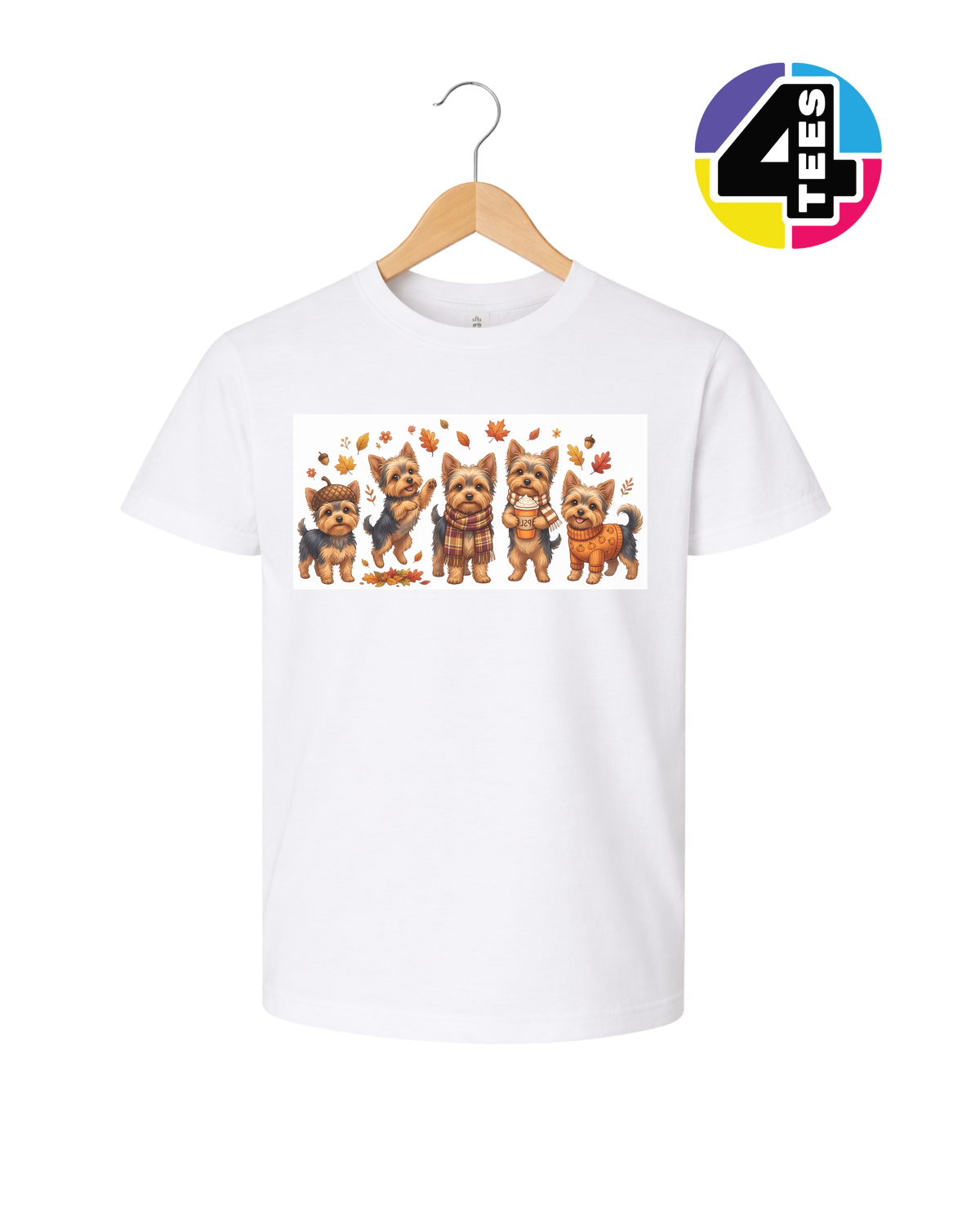 Yorkies & Pumpkin Spice Youth Tee
