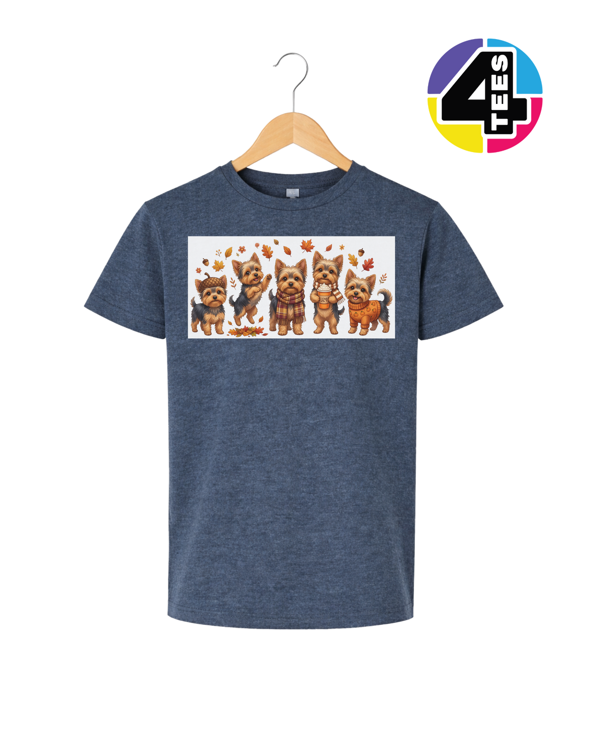 Yorkies & Pumpkin Spice Youth Tee