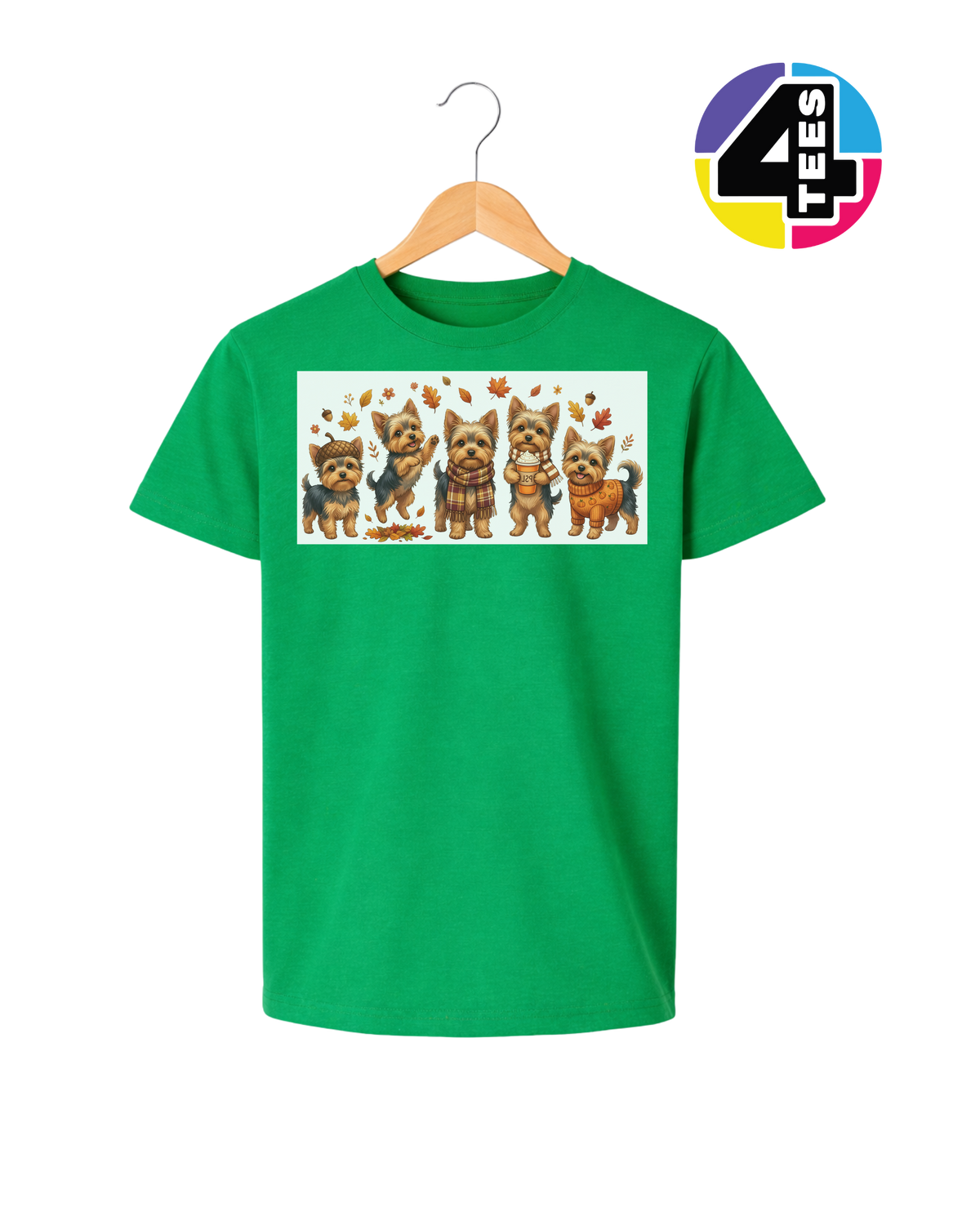 Yorkies & Pumpkin Spice Youth Tee